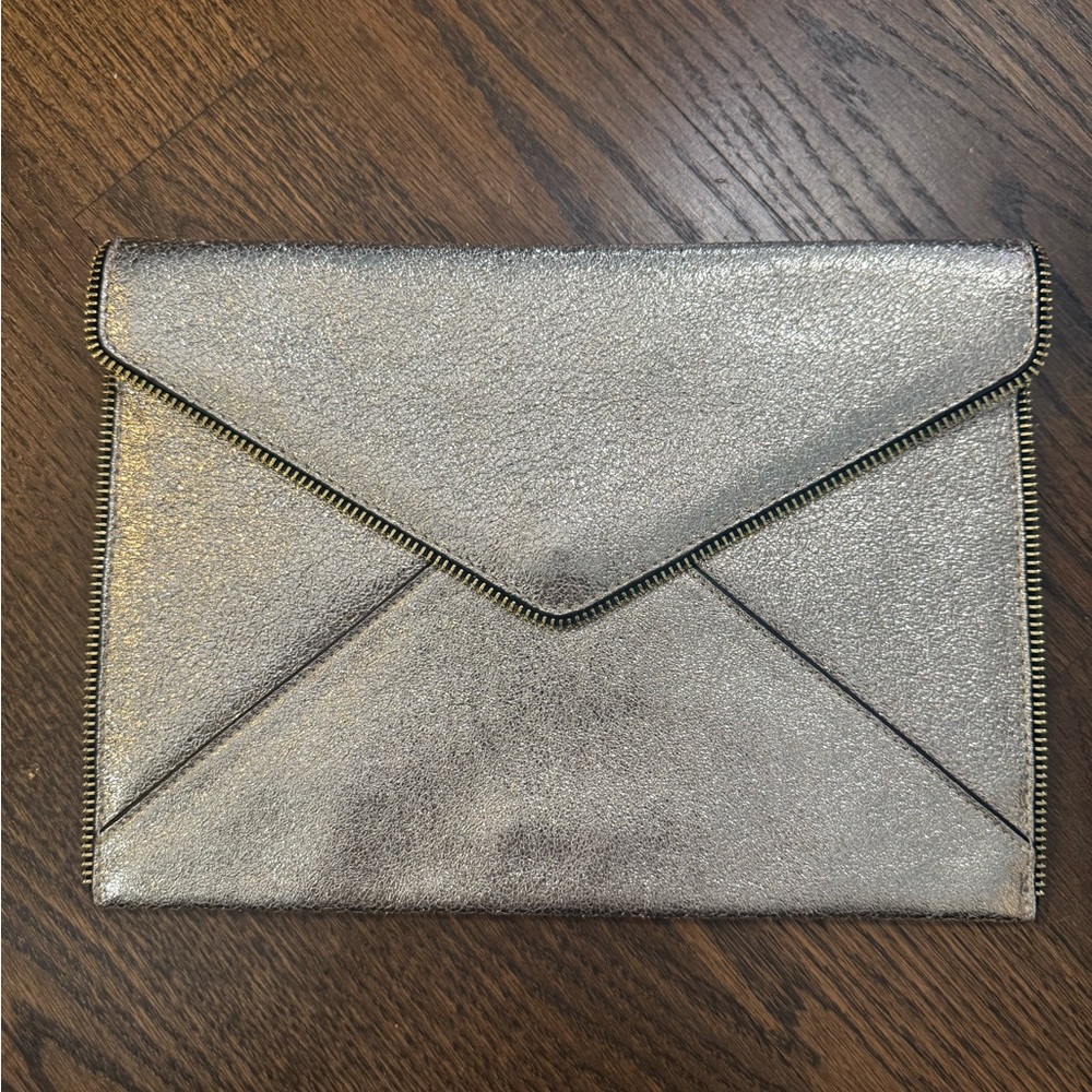 Rebecca Minkoff Perfect Condotion Metallic Gold  Envelope Clutch